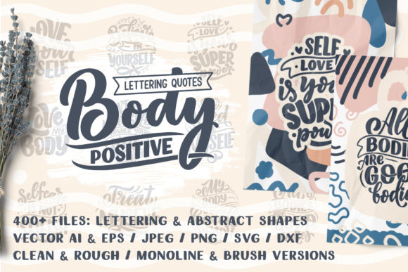 Body Positive - Lettering Abstract Shapes: A Unique Design Resource