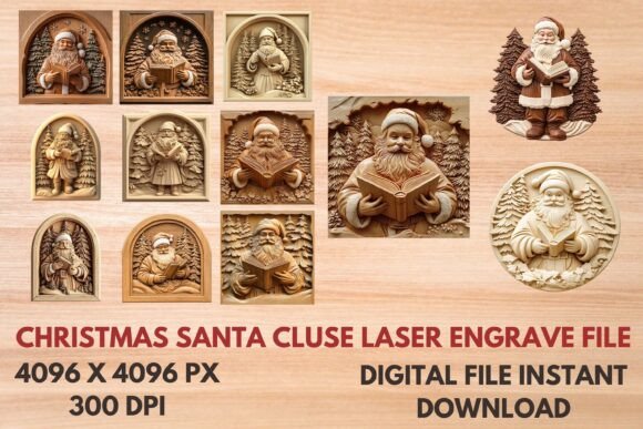 Christmas Santa Cluse Laser Engrave File: A Versatile Design for Creative Projects