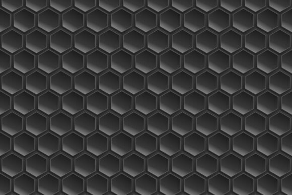 Dark Hexagonal Grid Seamless Pattern