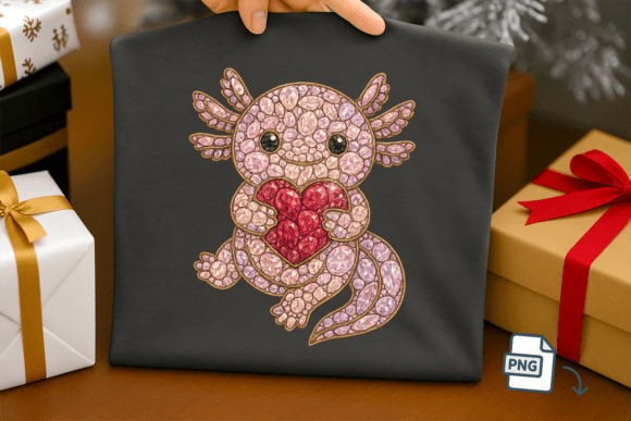 Elevating Digital Design: The Strategic Appeal of the Faux Rhinestone Axolotl PNG