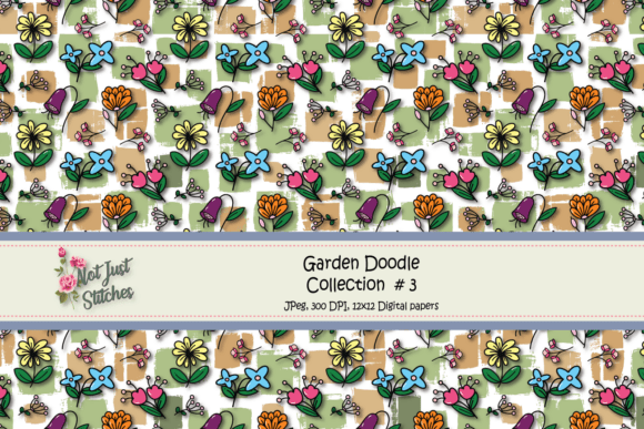 Garden Doodles Collection 3: Digital Papers for Crafters