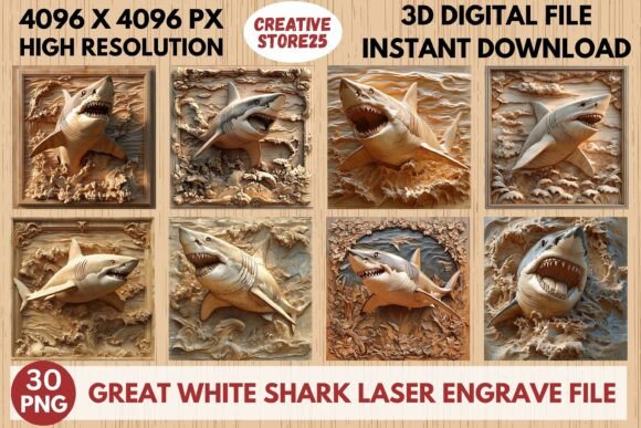 Great White Shark Laser Engrave File