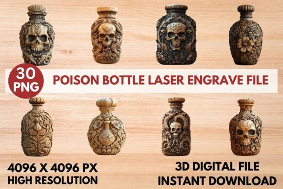 Poison Bottle Laser Engrave File: Elevate Your Creative Projects with Precision and Style