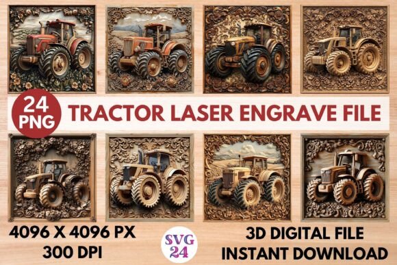 Tractor Laser Engrave File: Creative Design for Every Project