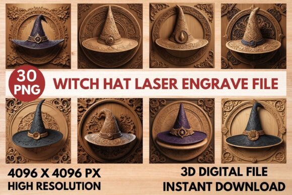 Witch Hat Laser Engrave File: Elevate Your Craft Projects with Precision and Style